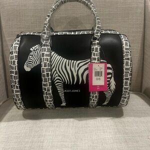 Sassy Jones Dottie Zebra Print Black and White Purse